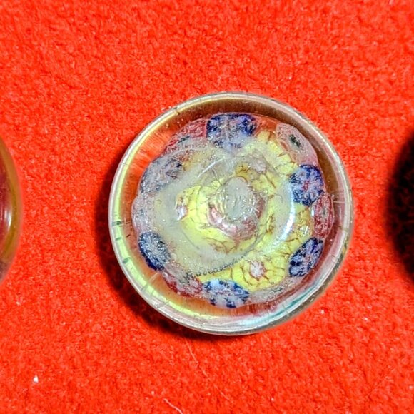 Set of 3 Large Murano-Style Millefiori Glass Cabochons - Picture 2 of 2